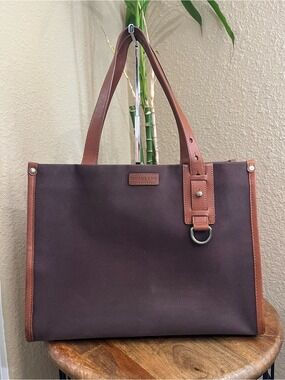 BURBERRY BROWN CANVAS TOTE